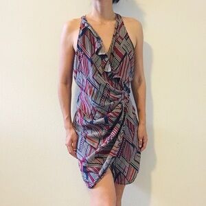 Parker silk racer back wrap dress size medium